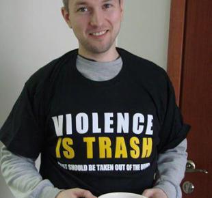 The staff of the Centre for Child Protection Our Kids supports the awareness campaign entitled 'Violence is trash'
